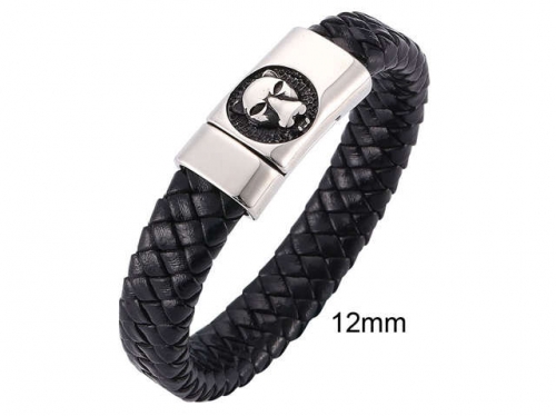 BC Jewelry Wholesale Leather And Stainless Steel Bracelet Jewelry NO.#SJ13B1101