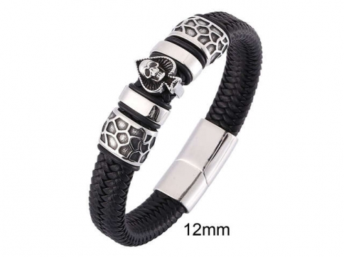 BC Jewelry Wholesale Leather And Stainless Steel Bracelet Jewelry NO.#SJ13B0916