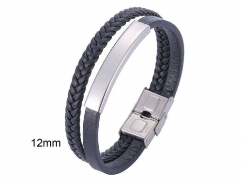 BC Jewelry Wholesale Leather And Stainless Steel Bracelet Jewelry NO.#SJ13B0729