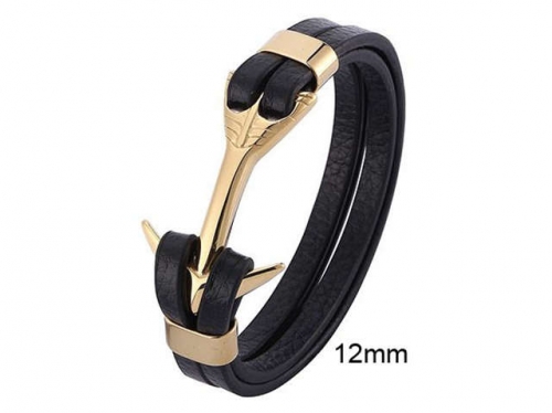 BC Jewelry Wholesale Leather And Stainless Steel Bracelet Jewelry NO.#SJ13B1045