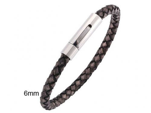 BC Jewelry Wholesale Leather And Stainless Steel Bracelet Jewelry NO.#SJ13B0563