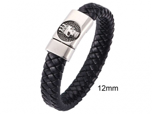 BC Jewelry Wholesale Leather And Stainless Steel Bracelet Jewelry NO.#SJ13B1100