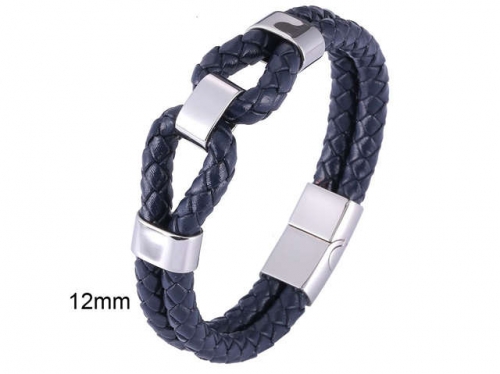 BC Jewelry Wholesale Leather And Stainless Steel Bracelet Jewelry NO.#SJ13B0710