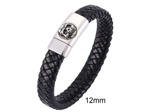 BC Jewelry Wholesale Leather And Stainless Steel Bracelet Jewelry NO.#SJ13B1090