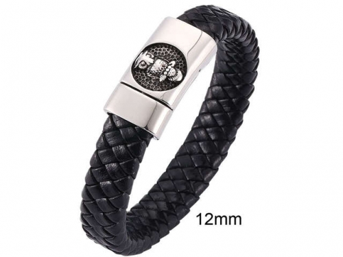 BC Jewelry Wholesale Leather And Stainless Steel Bracelet Jewelry NO.#SJ13B1095