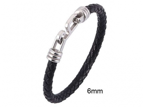 BC Jewelry Wholesale Leather And Stainless Steel Bracelet Jewelry NO.#SJ13B1029