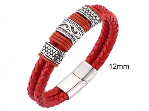 BC Jewelry Wholesale Leather And Stainless Steel Bracelet Jewelry NO.#SJ13B1138