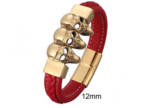 BC Jewelry Wholesale Leather And Stainless Steel Bracelet Jewelry NO.#SJ13B0837