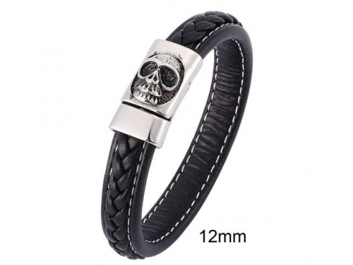 BC Jewelry Wholesale Leather And Stainless Steel Bracelet Jewelry NO.#SJ13B1010