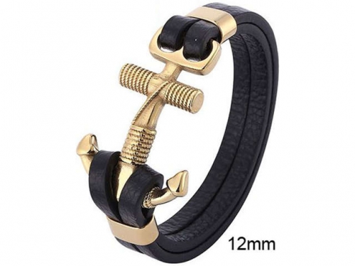 BC Jewelry Wholesale Leather And Stainless Steel Bracelet Jewelry NO.#SJ13B0897