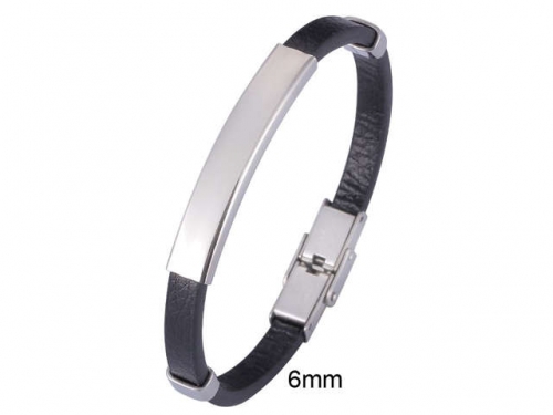 BC Jewelry Wholesale Leather And Stainless Steel Bracelet Jewelry NO.#SJ13B0722