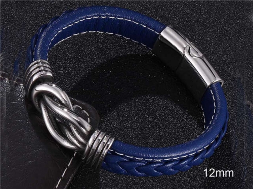 BC Jewelry Wholesale Leather And Stainless Steel Bracelet Jewelry NO.#SJ13B0764