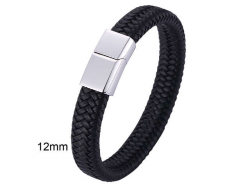 BC Jewelry Wholesale Leather And Stainless Steel Bracelet Jewelry NO.#SJ13B0603