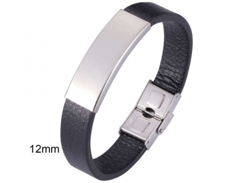 BC Jewelry Wholesale Leather And Stainless Steel Bracelet Jewelry NO.#SJ13B0717
