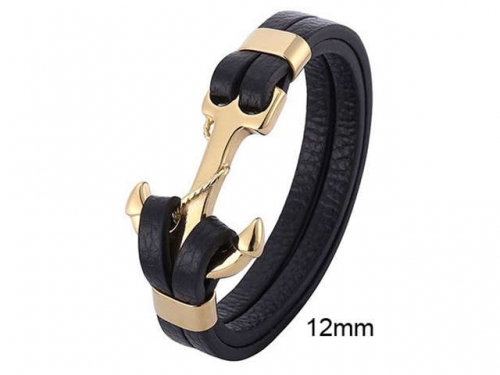 BC Jewelry Wholesale Leather And Stainless Steel Bracelet Jewelry NO.#SJ13B0843