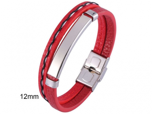 BC Jewelry Wholesale Leather And Stainless Steel Bracelet Jewelry NO.#SJ13B0699