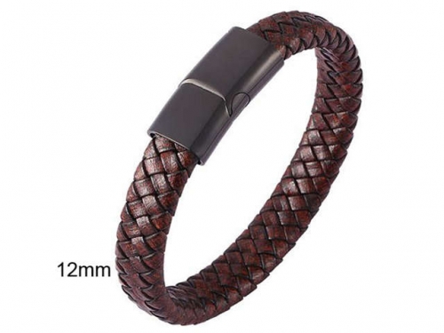 BC Jewelry Wholesale Leather And Stainless Steel Bracelet Jewelry NO.#SJ13B0595