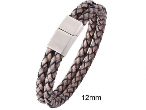 BC Jewelry Wholesale Leather And Stainless Steel Bracelet Jewelry NO.#SJ13B1092