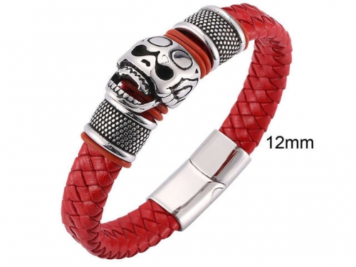 BC Jewelry Wholesale Leather And Stainless Steel Bracelet Jewelry NO.#SJ13B1143