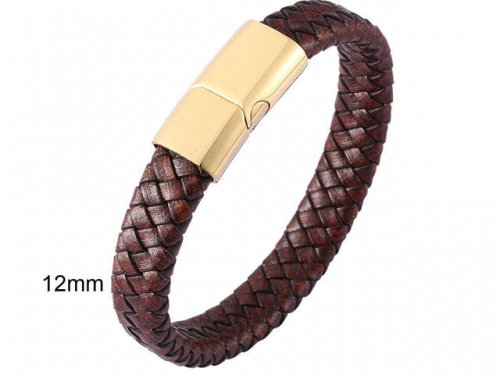 BC Jewelry Wholesale Leather And Stainless Steel Bracelet Jewelry NO.#SJ13B0590