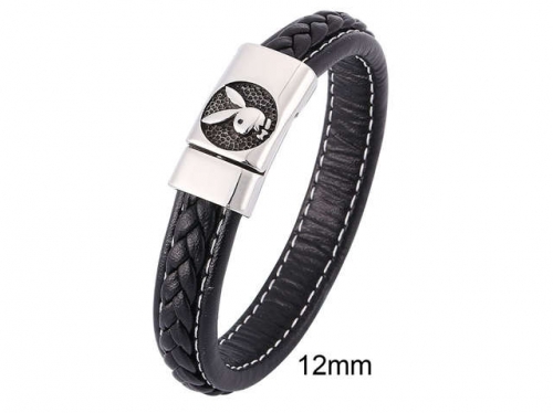 BC Jewelry Wholesale Leather And Stainless Steel Bracelet Jewelry NO.#SJ13B0912