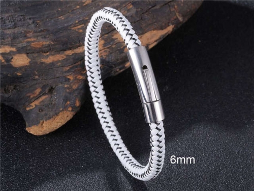 BC Jewelry Wholesale Leather And Stainless Steel Bracelet Jewelry NO.#SJ13B0573