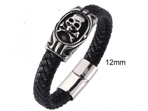 BC Jewelry Wholesale Leather And Stainless Steel Bracelet Jewelry NO.#SJ13B1106