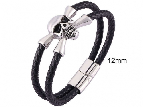 BC Jewelry Wholesale Leather And Stainless Steel Bracelet Jewelry NO.#SJ13B0957