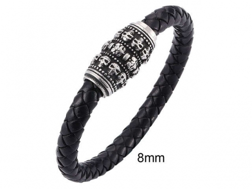 BC Jewelry Wholesale Leather And Stainless Steel Bracelet Jewelry NO.#SJ13B1132
