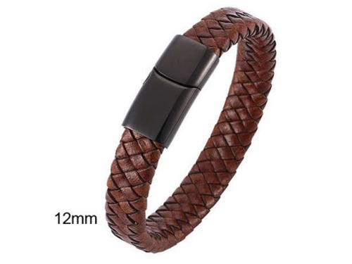 BC Jewelry Wholesale Leather And Stainless Steel Bracelet Jewelry NO.#SJ13B0592