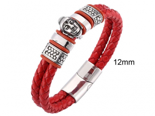 BC Jewelry Wholesale Leather And Stainless Steel Bracelet Jewelry NO.#SJ13B1139