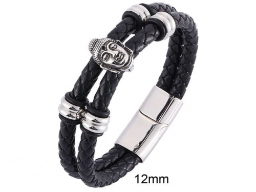 BC Jewelry Wholesale Leather And Stainless Steel Bracelet Jewelry NO.#SJ13B0913