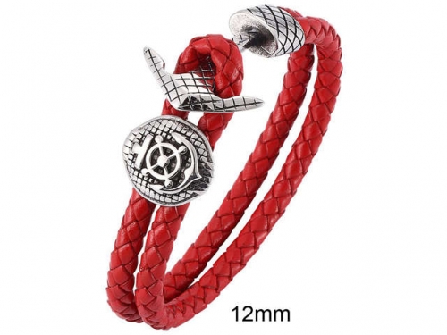 BC Jewelry Wholesale Leather And Stainless Steel Bracelet Jewelry NO.#SJ13B1071