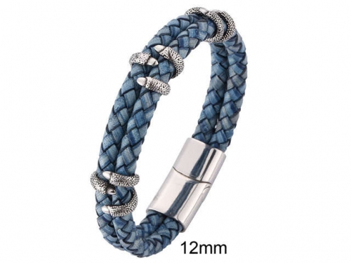 BC Jewelry Wholesale Leather And Stainless Steel Bracelet Jewelry NO.#SJ13B0888