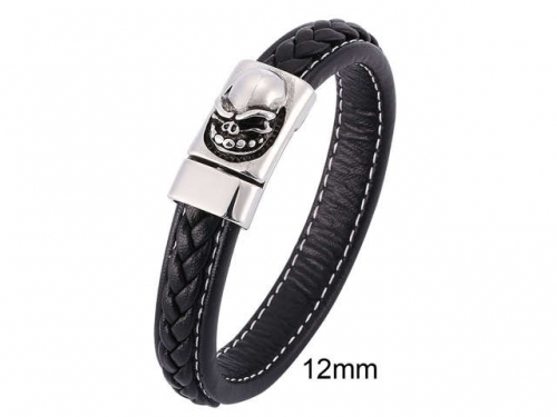 BC Jewelry Wholesale Leather And Stainless Steel Bracelet Jewelry NO.#SJ13B1004