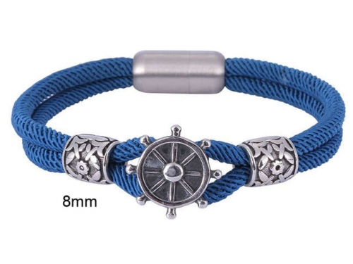 BC Jewelry Wholesale Leather And Stainless Steel Bracelet Jewelry NO.#SJ13B0707