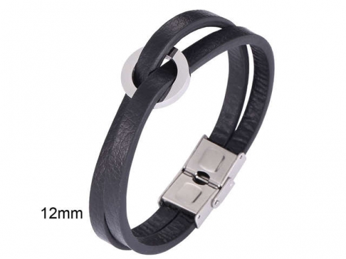 BC Jewelry Wholesale Leather And Stainless Steel Bracelet Jewelry NO.#SJ13B0642