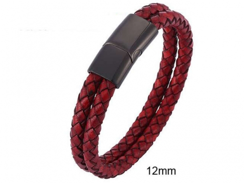 BC Jewelry Wholesale Leather And Stainless Steel Bracelet Jewelry NO.#SJ13B0778