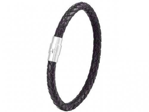 BC Jewelry Wholesale Leather And Stainless Steel Bracelet Long About 210mm NO.#SJ111B414