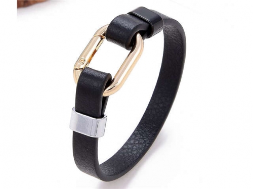 BC Jewelry Wholesale Leather And Stainless Steel Bracelet Long About 210mm NO.#SJ112B019
