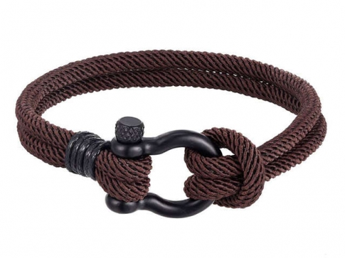BC Jewelry Wholesale Leather And Stainless Steel Bracelet Long About 210mm NO.#SJ111B467