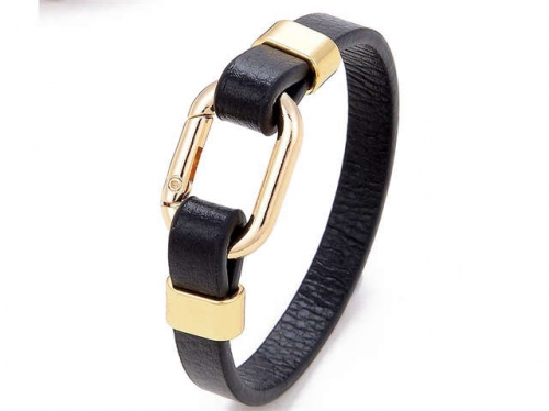 BC Jewelry Wholesale Leather And Stainless Steel Bracelet Long About 210mm NO.#SJ112B016