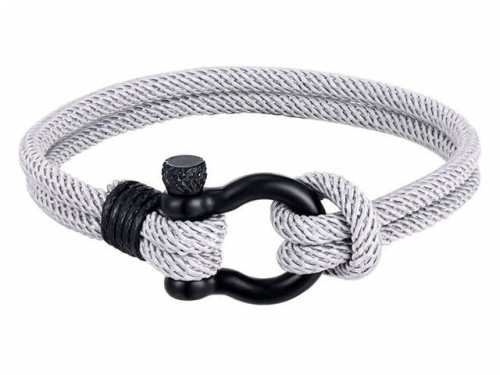 BC Jewelry Wholesale Leather And Stainless Steel Bracelet Long About 210mm NO.#SJ111B468