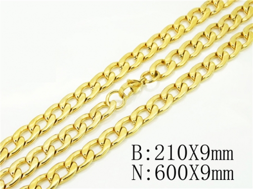 Wholesale Stainless Steel 316L Necklace & Bracelet Set NO.#BC40S0506HOL