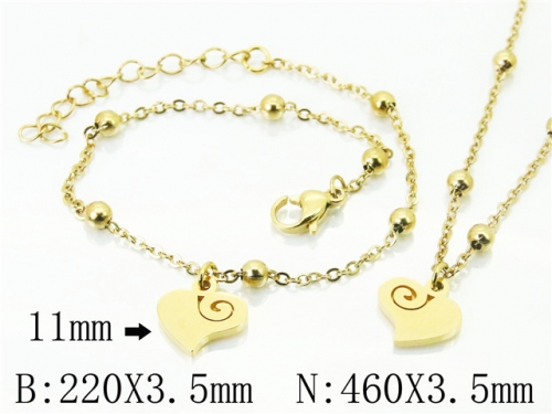 Wholesale Stainless Steel 316L Necklace & Bracelet Set NO.#BC91S1208HIG