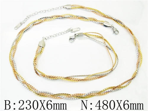 Wholesale Stainless Steel 316L Necklace & Bracelet Set NO.#BC09S0010HMC