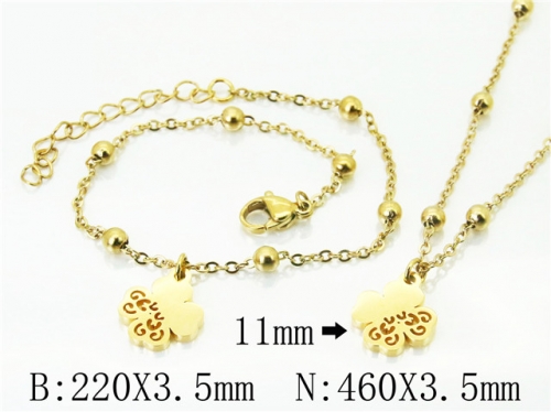 Wholesale Stainless Steel 316L Necklace & Bracelet Set NO.#BC91S1204HIX