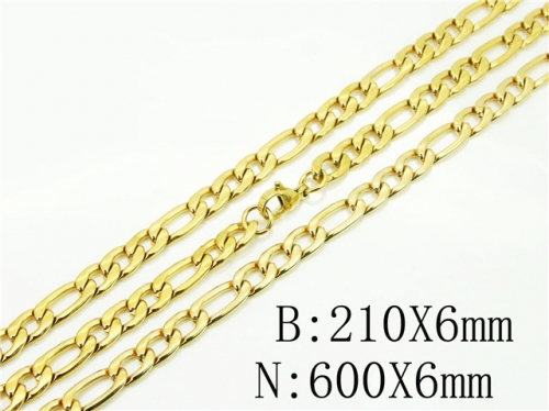 Wholesale Stainless Steel 316L Necklace & Bracelet Set NO.#BC40S0470HID