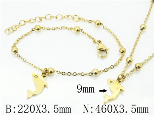 Wholesale Stainless Steel 316L Necklace & Bracelet Set NO.#BC91S1216HIR