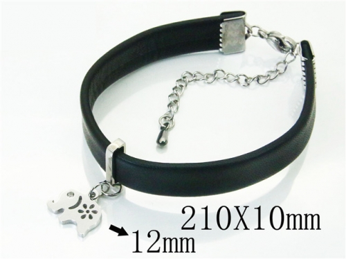 BC Jewelry Wholesale Leather And Stainless Steel Bracelet Jewelry NO.#BC91B0145NB